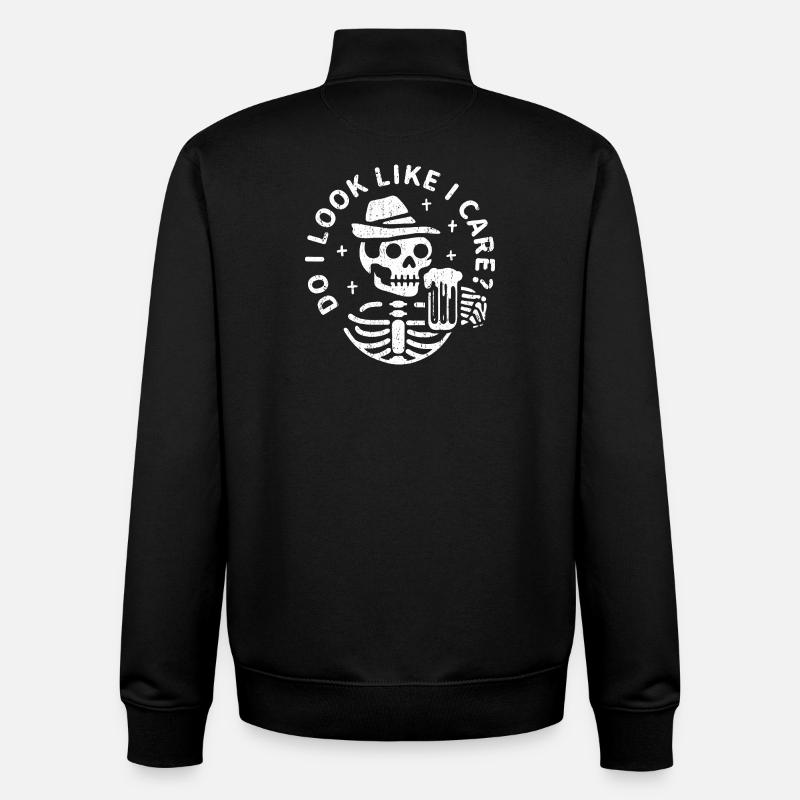 Ai-je l’air de m’en soucier ? - Sweat zippé unisexe en coton bio Stanley/Stella - noir