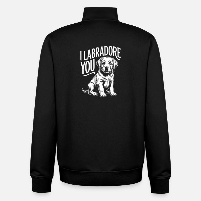 Ich Labrador, du Welpe entwirfst - Unisex Organic Zip Sweatshirt von Stanley/Stella - Schwarz