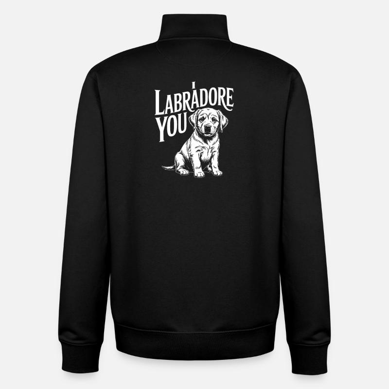 Moi, Labrador, toi - Sweat zippé unisexe en coton bio Stanley/Stella - noir