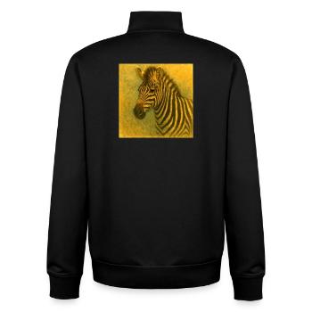 Zebra in goldenen Tönen - Unisex Organic Zip Sweatshirt von Stanley/Stella - Schwarz - Hinten - AI Model Male 185 light (185cm)