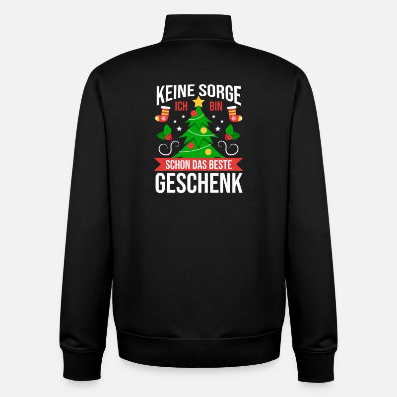Noël du Père Noël - Sweat zippé unisexe en coton bio Stanley/Stella - noir