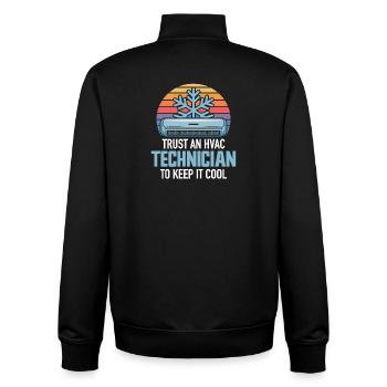 HVAC Techniker Retro Klima Experte Design Profis - Unisex Organic Zip Sweatshirt von Stanley/Stella - Schwarz - Hinten - AI Model Male 185 light (185cm)