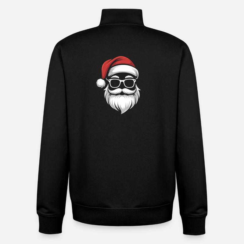 Chilliger Santa-Schädel - Unisex Organic Zip Sweatshirt von Stanley/Stella - Schwarz
