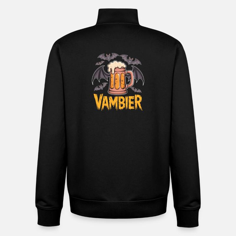 Motifs de batten de bière vampire - Sweat zippé unisexe en coton bio Stanley/Stella - noir