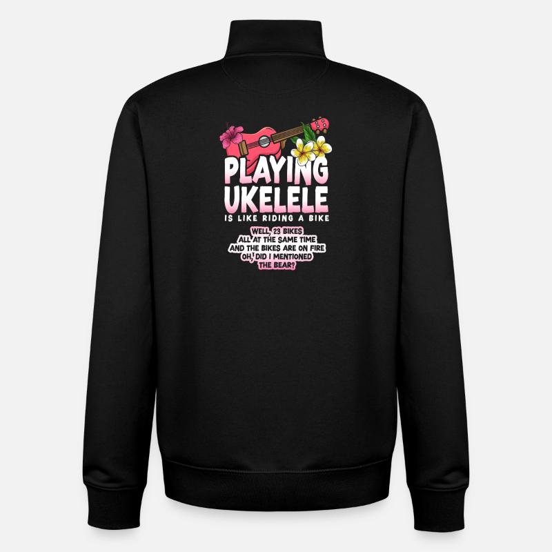 Hawaiian Ukulele Uke Playing - Unisex Organic Zip Sweatshirt von Stanley/Stella - Schwarz