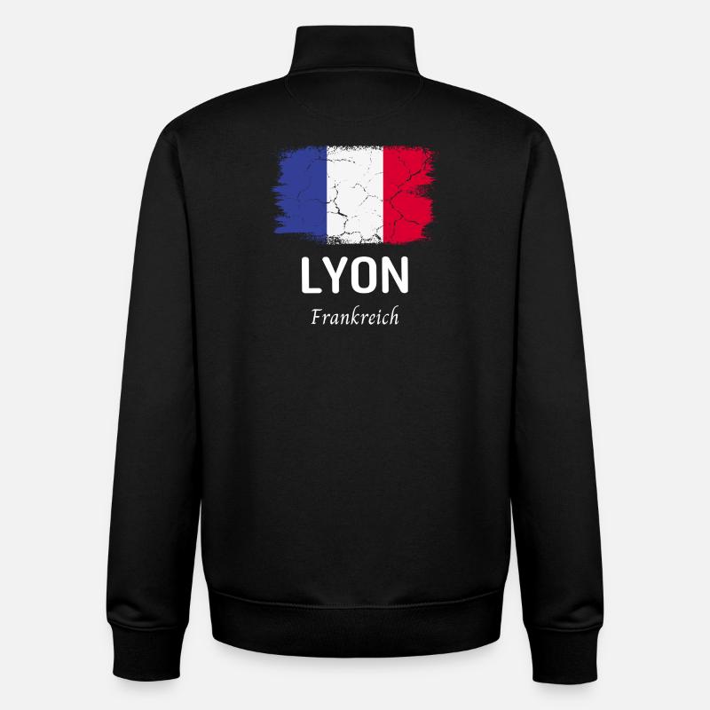 Lyon - Sweat zippé unisexe en coton bio Stanley/Stella - noir