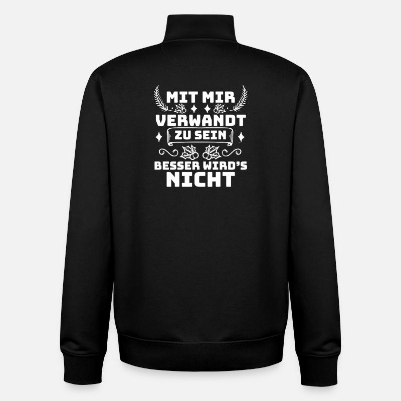 Noël du Père Noël - Sweat zippé unisexe en coton bio Stanley/Stella - noir