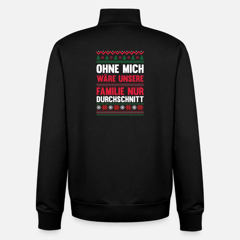 Noël du Père Noël - Sweat zippé unisexe en coton bio Stanley/Stella - noir