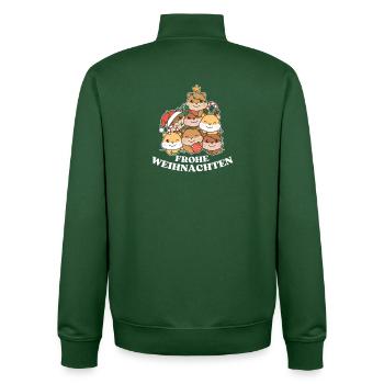 Frohe Weihnachten Hamster Heiligabend Hamster - Unisex Organic Zip Sweatshirt von Stanley/Stella - Flaschengrün - Hinten - AI Model Male 185 dark (185cm)