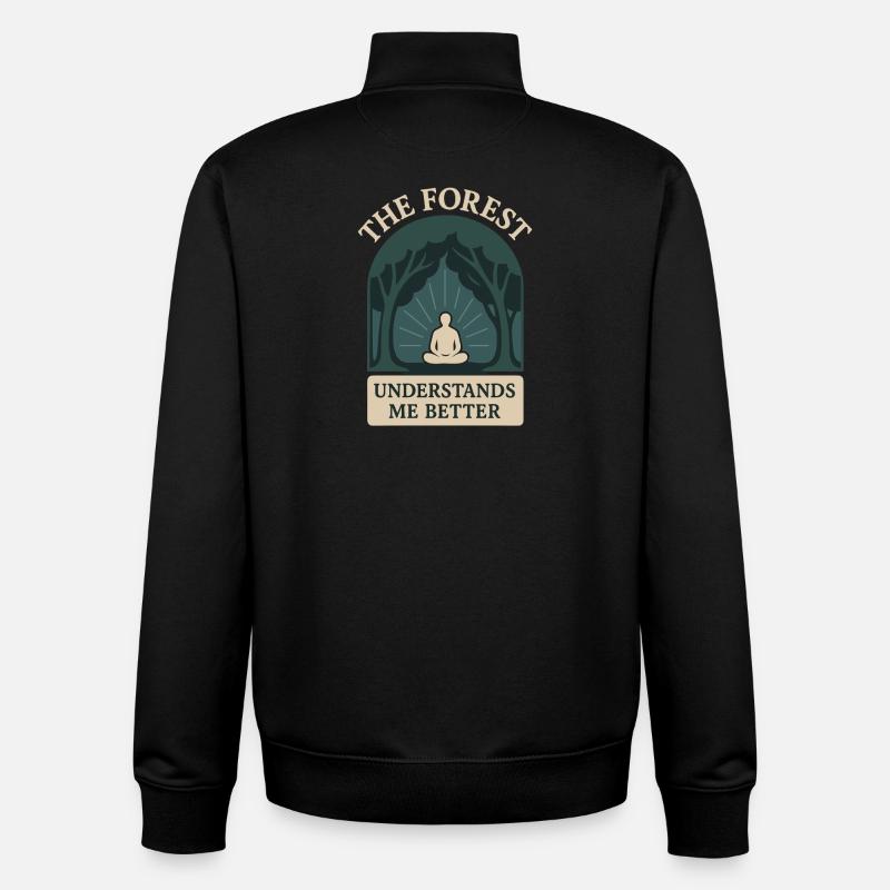 Forest Walk Overthinker Mental Reset - Unisex Organic Zip Sweatshirt by Stanley/Stella - black