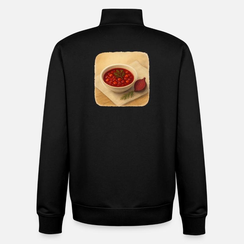 Soupe de betteraves - Sweat zippé unisexe en coton bio Stanley/Stella - noir