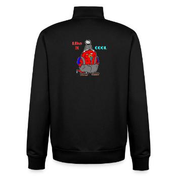 Chillin’ Bird Winter Cartoon - Unisex Organic Zip Sweatshirt von Stanley/Stella - Schwarz - Hinten - AI Model Male 185 light (185cm)