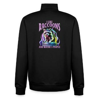 Funny Raccoon - Unisex Organic Zip Sweatshirt von Stanley/Stella - Schwarz - Hinten - AI Model Male 185 light (185cm)