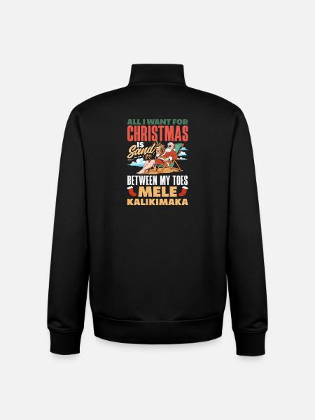 Mele Kalikimaka Hawaiian Christmas - Unisex Organic Zip Sweatshirt by Stanley/Stella - black