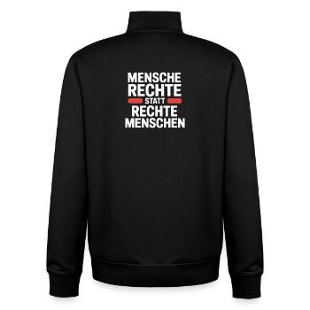 Les droits de l’homme au lieu des personnes de droite - Cool Pride - Sweat zippé unisexe en coton bio Stanley/Stella - noir - Dos - AI Model Male 185 light (185cm)