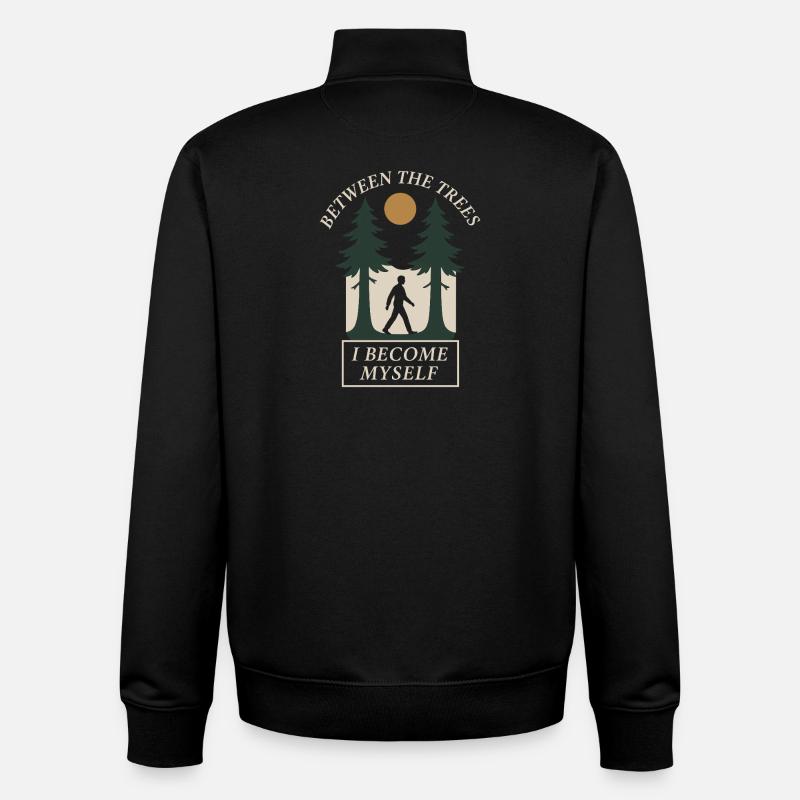 Forest Walk Overthinker Mental Reset - Unisex Organic Zip Sweatshirt by Stanley/Stella - black