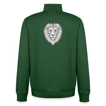 Geometric Lion Head Lineart - Unisex Organic Zip Sweatshirt by Stanley/Stella - bottle green - Back - AI Model Male 185 dark (185cm)