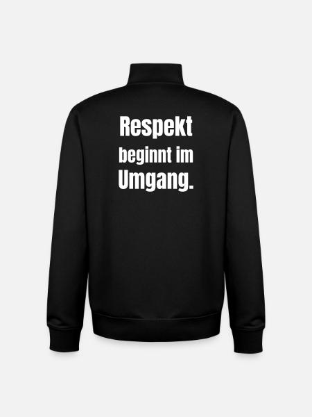 Respekt beginnt im Umgang - Unisex Organic Zip Sweatshirt von Stanley/Stella - Schwarz