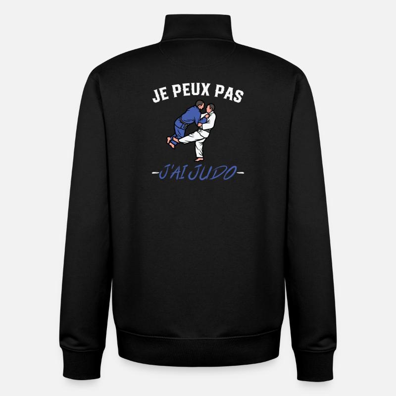 Je Peux Pas J'ai Judo - Sweat zippé unisexe en coton bio Stanley/Stella - noir