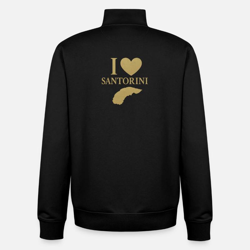 J’adore Santorin Gold - Sweat zippé unisexe en coton bio Stanley/Stella - noir