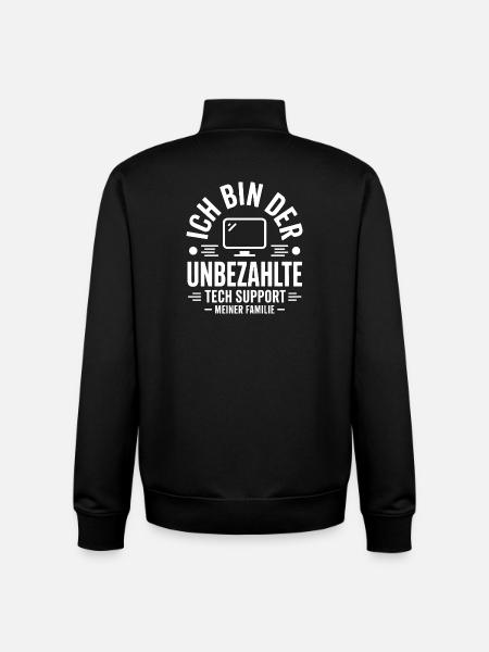 Unpaid Tech Support Family - Unisex Organic Zip Sweatshirt by Stanley/Stella - black