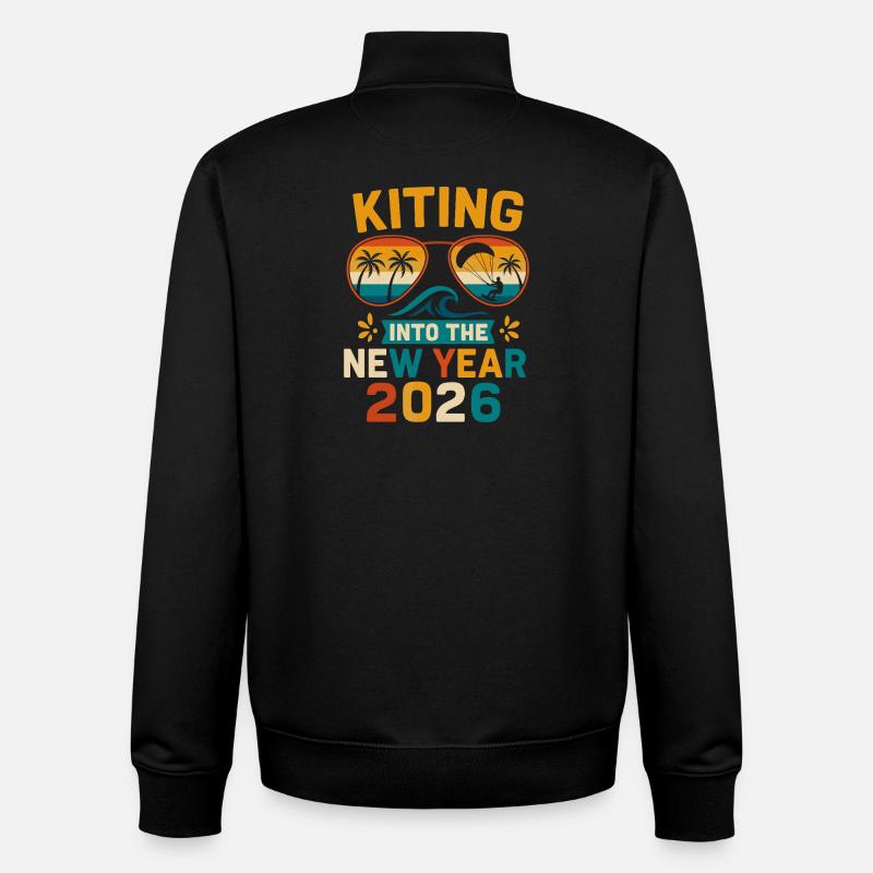 Kiting ins Neue Jahr 2026 - Unisex Organic Zip Sweatshirt von Stanley/Stella - Schwarz