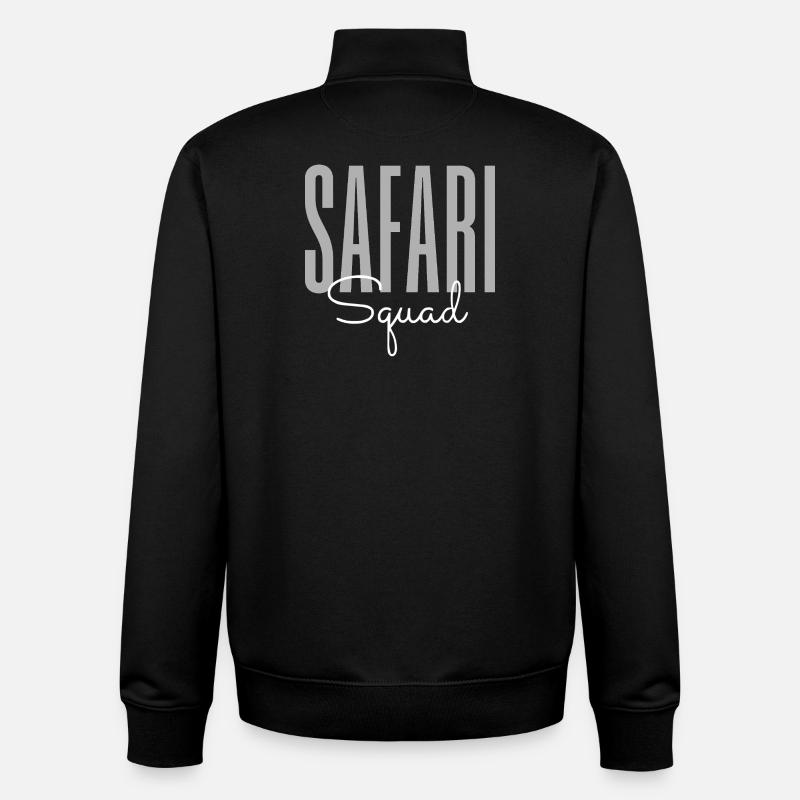 Safari Squad – Abenteuer-Wildtierreise-Entdecker - Unisex Organic Zip Sweatshirt von Stanley/Stella - Schwarz