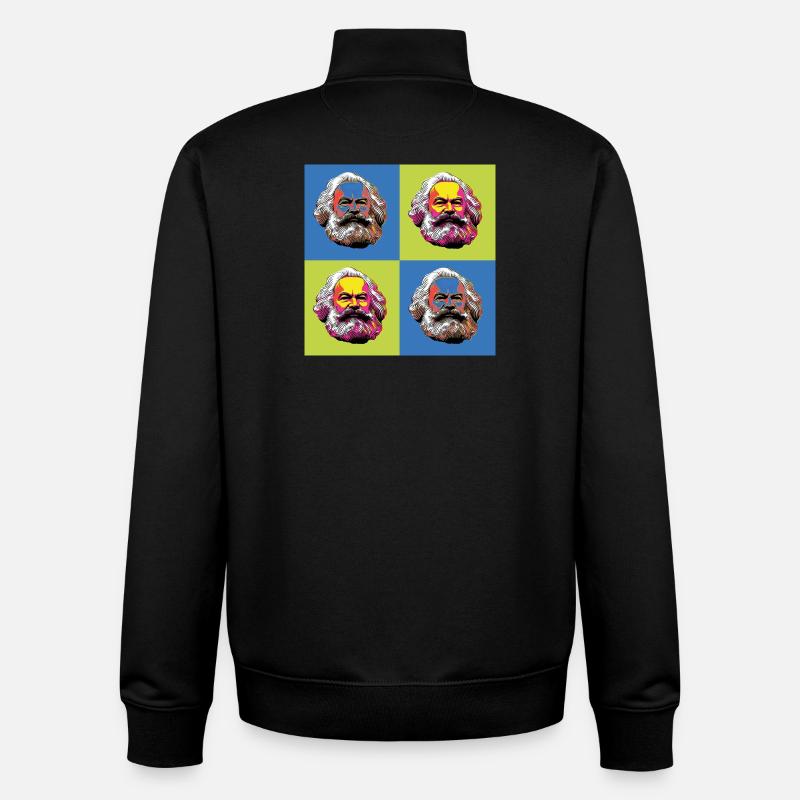 Karl Marx & Communisme & Communiste - Sweat zippé unisexe en coton bio Stanley/Stella - noir