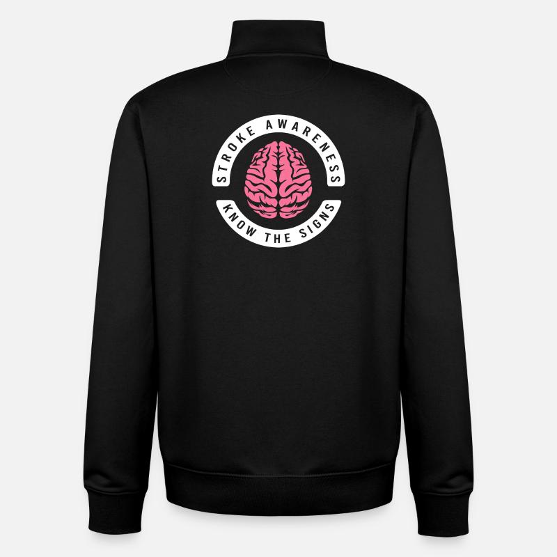 Hirnschlag Schlaganfall - Unisex Organic Zip Sweatshirt von Stanley/Stella - Schwarz