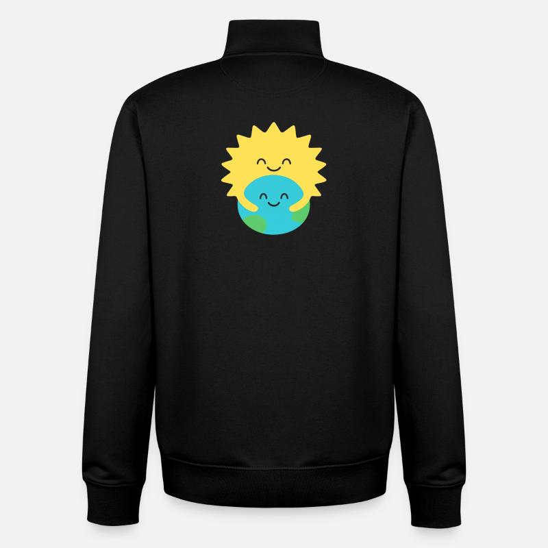 Umarmte Erde und Sonne - Unisex Organic Zip Sweatshirt von Stanley/Stella - Schwarz