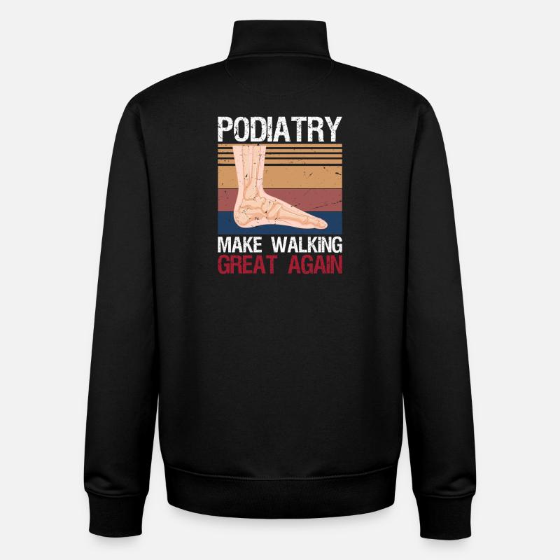 Drôle de podiatre Cadeau Cool Podiatry - Sweat zippé unisexe en coton bio Stanley/Stella - noir