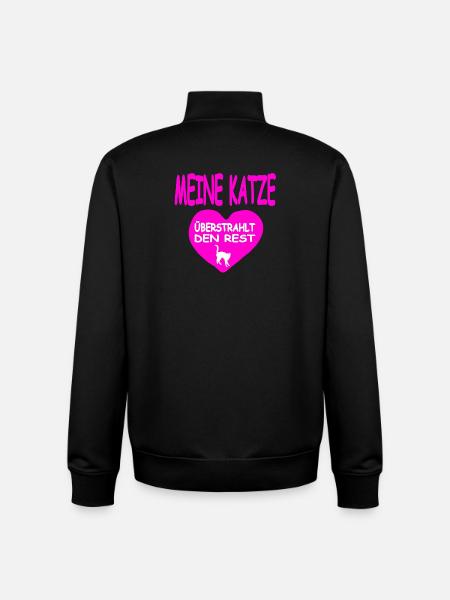 félin - Sweat zippé unisexe en coton bio Stanley/Stella - noir
