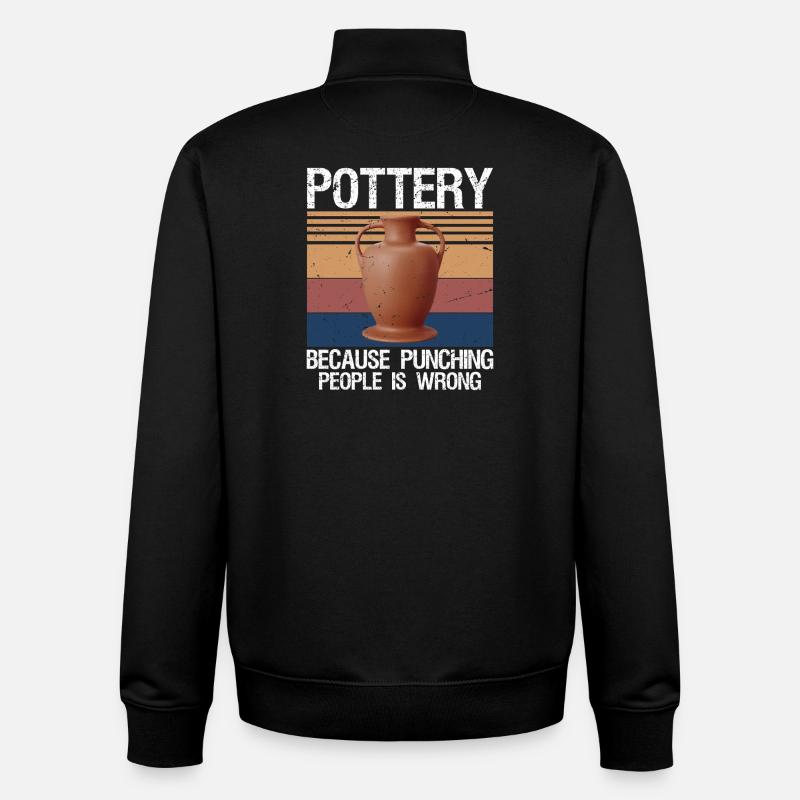 Pottery Because Punching People Is Wrong - Unisex Organic Zip Sweatshirt von Stanley/Stella - Schwarz