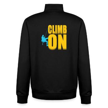 Climb On Rock Climbing Silhouette Sports Design - Unisex Organic Zip Sweatshirt by Stanley/Stella - black - Back - AI Model Male 185 light (185cm)