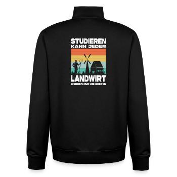 Landwirt Geschenke Landwirtschaft Traktor Bauer - Unisex Organic Zip Sweatshirt von Stanley/Stella - Schwarz - Hinten - AI Model Male 185 light (185cm)