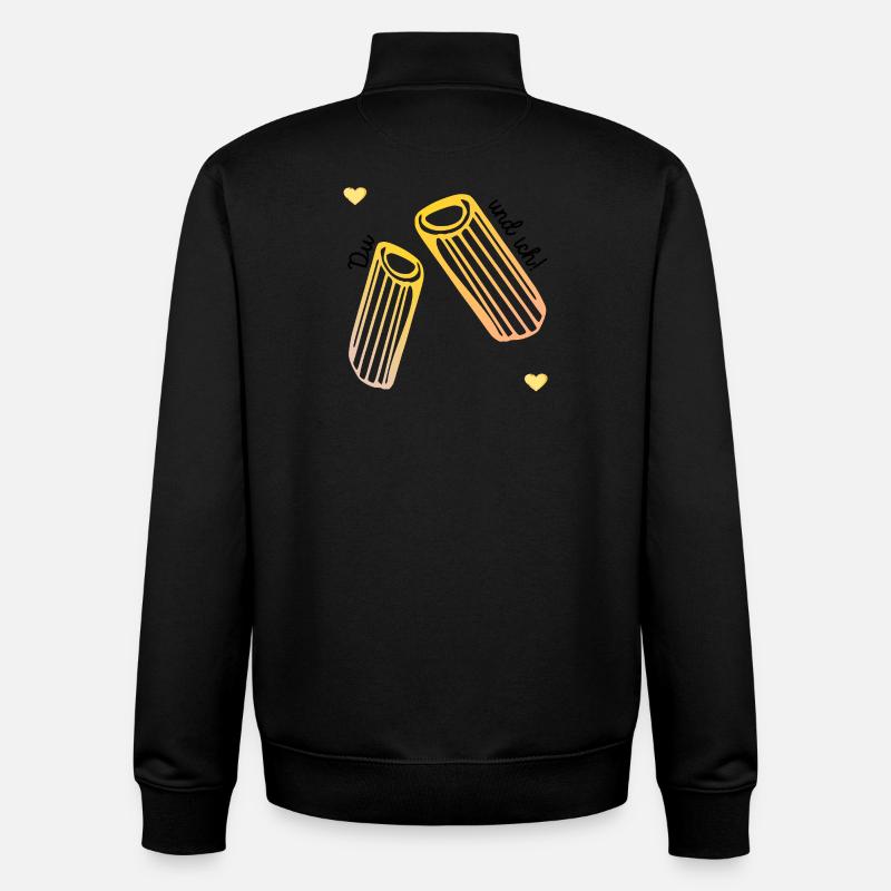 Amour des pâtes de la Saint-Valentin - Sweat zippé unisexe en coton bio Stanley/Stella - noir