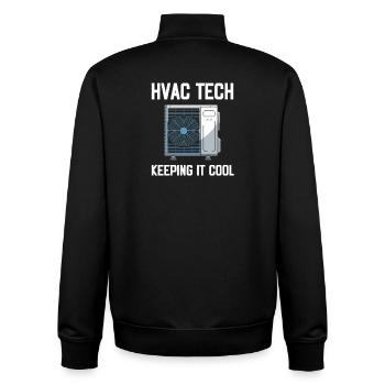 Technicien CVC qui garde le calme en disant technicien - Sweat zippé unisexe en coton bio Stanley/Stella - noir - Dos - AI Model Male 185 light (185cm)
