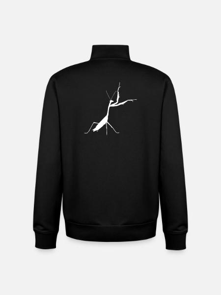 Praying mantis white - Unisex Organic Zip Sweatshirt by Stanley/Stella - black