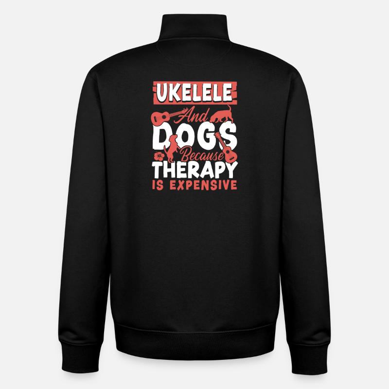 Ukulélé hawaïen ukulélé pour chien - Sweat zippé unisexe en coton bio Stanley/Stella - noir