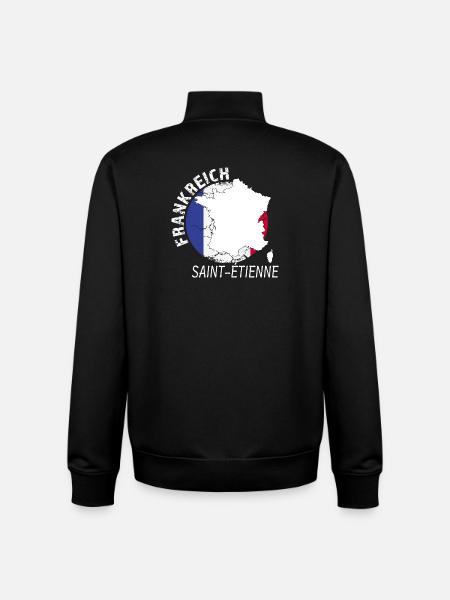 Saint-Étienne - Sweat zippé unisexe en coton bio Stanley/Stella - noir