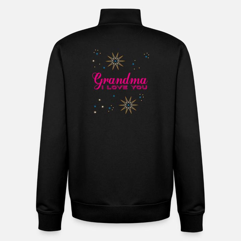 Mamie, je t’aime - Sweat zippé unisexe en coton bio Stanley/Stella - noir