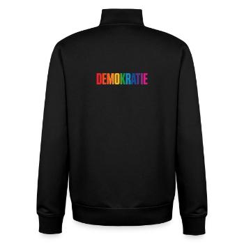 Démocratie - Logo de la fierté cool - Sweat zippé unisexe en coton bio Stanley/Stella - noir - Dos - AI Model Male 185 light (185cm)