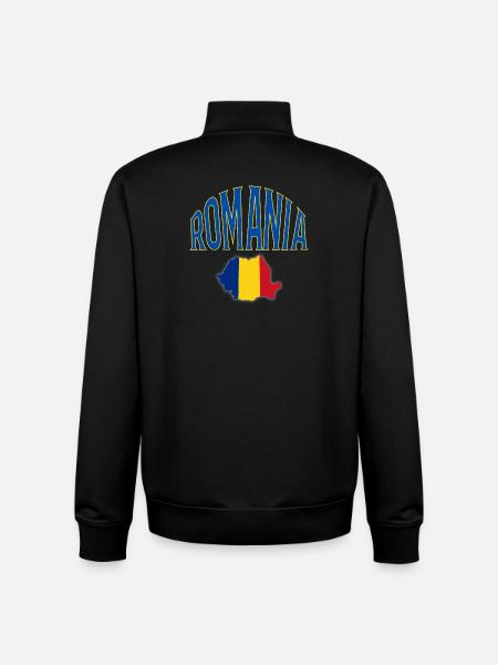 Roumanie - Sweat zippé unisexe en coton bio Stanley/Stella - noir
