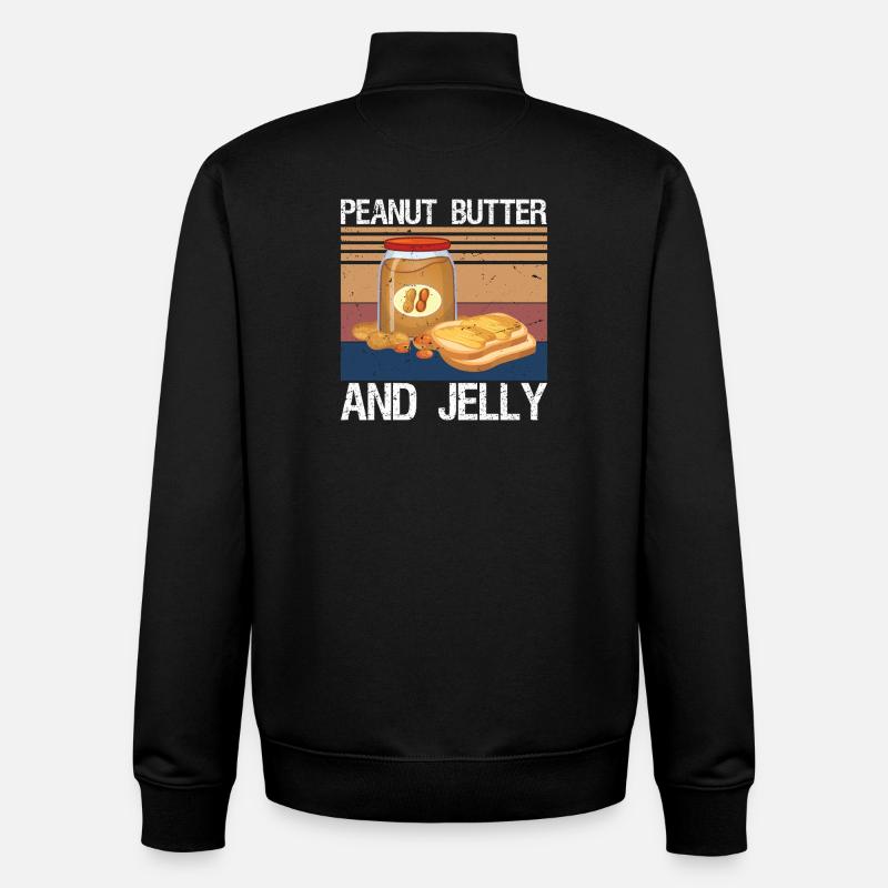 Beurre de cacahuète et confiture - Sweat zippé unisexe en coton bio Stanley/Stella - noir