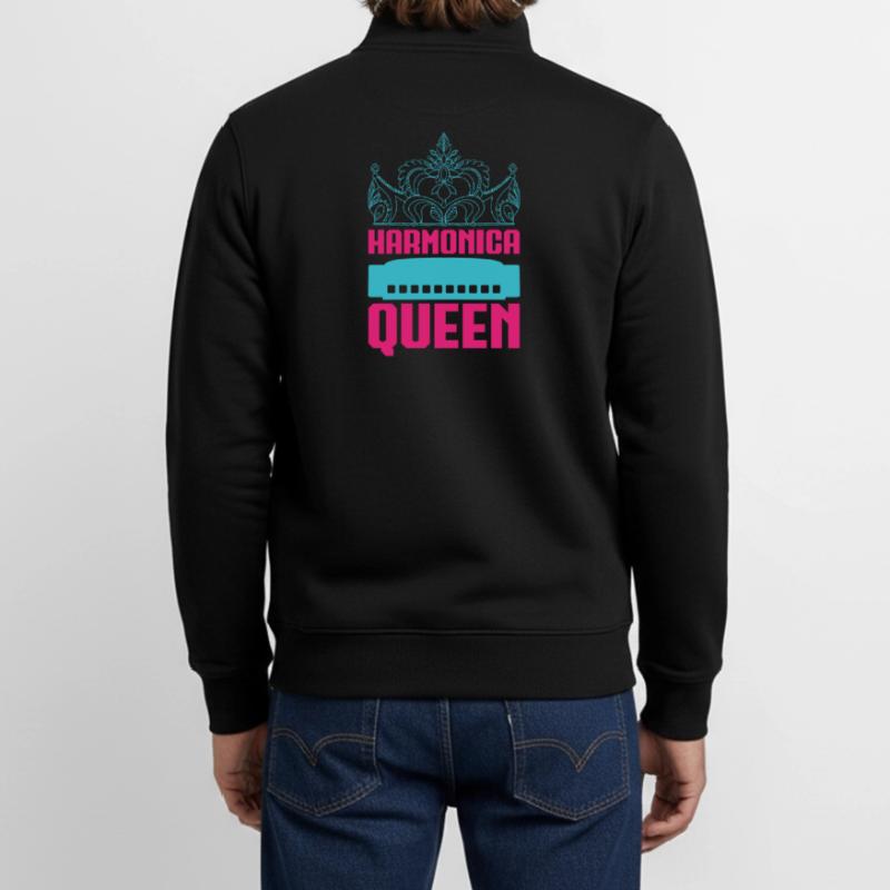 Harmonica Drôle Queen Harmonica Sweat zippé unisexe en coton bio Stanley/Stella