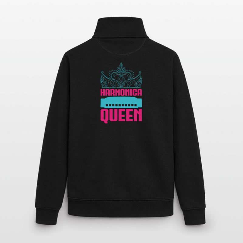 Harmonica Drôle Queen Harmonica Sweat zippé unisexe en coton bio Stanley/Stella