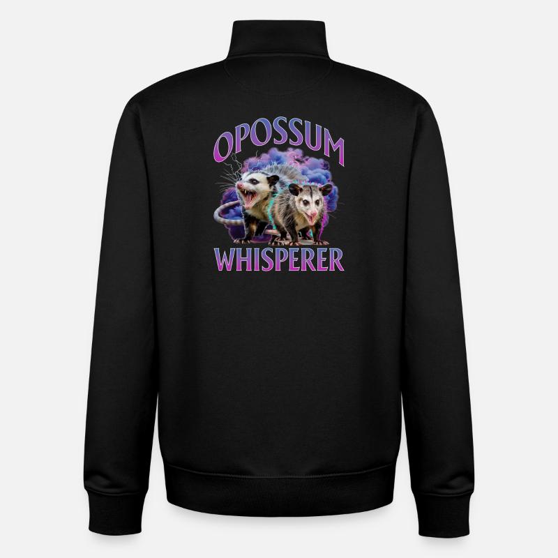 Funny Opossum - Unisex Organic Zip Sweatshirt von Stanley/Stella - Schwarz