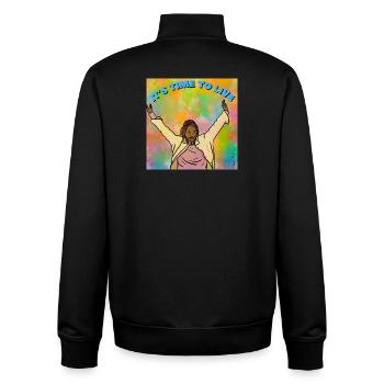 It's time to live - Unisex Organic Zip Sweatshirt by Stanley/Stella - black - Back - AI Model Male 185 light (185cm)