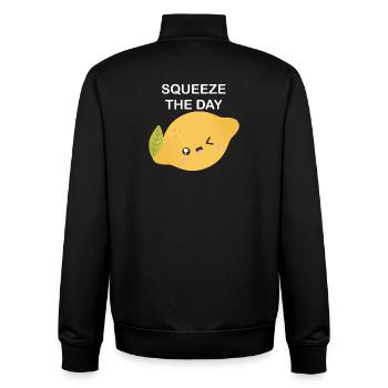 Squeeze the Day Zitronen-Charm - Unisex Organic Zip Sweatshirt von Stanley/Stella - Schwarz - Hinten - AI Model Male 185 light (185cm)