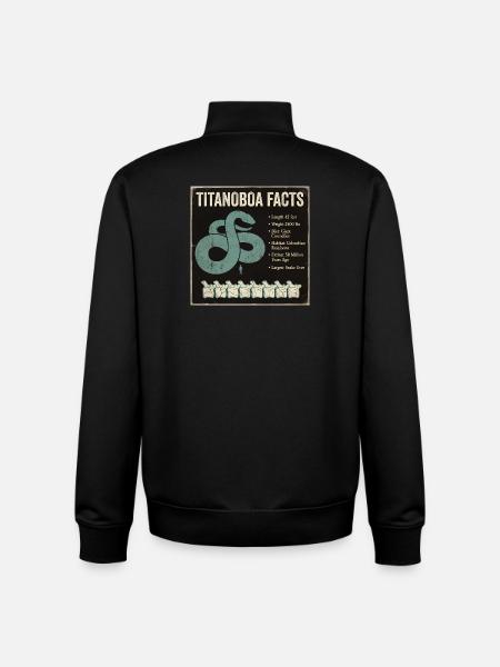 Titanoboa Facts Largest Snake of Prehistoric Times - Unisex Organic Zip Sweatshirt by Stanley/Stella - black